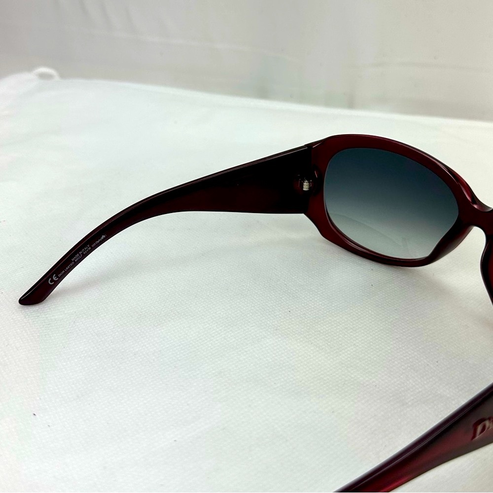 Dior Limited Red Swarovski Crystals Oval Gradient Lens Acetate Sunglasses - Picture 8 of 14
